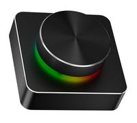 Garsent USB Volume Control Knob, Audio Remote Volume Knob with RGB Light and TYPE C Cable, Rotate Volume Adjustment & One Key Mute Function, USB+BT+2.4G Multimedia Controller