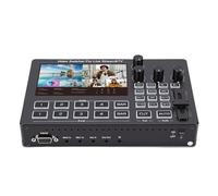 Garsent Video Switcher, 4 Channel HDMI Live Streaming Switcher, Portable Video Mixer with 5 Inch Screen OSD for Multi Camera Streaming Online Class (UK Plug)