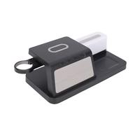 Garsent Wireless Charging Station, 5 in 1 Multiple Charger Stand with Digital Alarm Clock, 7 Color Ambient Light, 15W Fast Charging Desk Wireless Charger for Home Travel Use