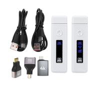 Garsent Wireless HD Multimedia Interface Transmitter and Receiver, 4K Decode 1080P Output, 2.4G 5G Wireless HD Multimedia Interface Extender, 197ft 60m for HDTV Projector Display (White)