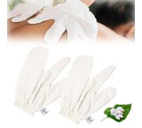 Garshana Gloves Raw Silk Massage Ayurvedic Massage, Raw Silk Gloves Garshana with Elastic Wrist Bands,Bath Scrubbing Massage Shower (Pair of Gloves)