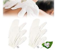 Garshana Gloves Raw Silk Massage Ayurvedic Massage, Raw Silk Gloves Garshana with Elastic Wrist Bands,Bath Scrubbing Massage Shower (Two Pairs of Gloves)
