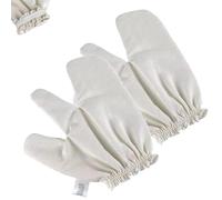 Garshana Gloves Raw Silk Massage Gloves Ayurvedic Dry Brushing Exfoliator, 100% Pure Raw Silk for Lymphatic Drainage (2Pcs)