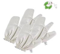 Garshana Gloves Raw Silk Massage Gloves - Ayurvedic Dry Brushing for Lymphatic Drainage, Exfoliating Skin, 100% Pure Raw Silk (4Pcs)