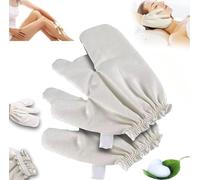 Garshana Gloves Raw Silk Massage Gloves Ayurvedic Massage,Dry Skin Brushing Massages,Exfoliating Bath Massages Scrubbing Glove,Spa Bath Scrubbing Dry Brushing Gloves for Women & Men (2Pcs)