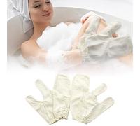 Garshana Gloves Raw Silk Massage Gloves Ayurvedic Massage, Garshana Glove for The System, Raw Silk for Dry Skin Brushing Massage, Moisturising Glove (1 Set)
