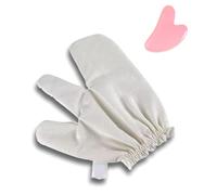 Garshana Gloves Raw Silk Massage Gloves Ayurvedic Massage, Garshana Gloves for The Lymphatic System, Spa Bath Scrubbing Dry Brushing Gloves for Women Men (1pc)