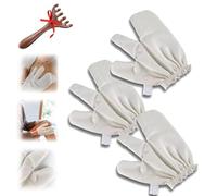Garshana Gloves Raw Silk Massage Gloves Ayurvedic Massage, Pure Raw Silk Garshana Gloves for The Lymphatic System, Lymphatic Massage Dry Brushing Gloves for SPA (3 Pieces)
