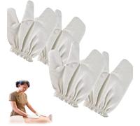 Garshana Gloves Raw Silk Massage Gloves for Ayurvedic Dry Brushing, 100% Mulberry Silk Exfoliating Gloves for Body & Face, Elastic Wristbands (1 Pair) (4pcs)