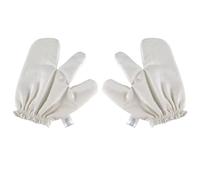 Garshana Gloves Raw Silk Massage Gloves,Natural Raw Silk Fabric for Ayurvedic Massage & Blood Flow Stimulation, Dead Cell Removal & Stress Reduction with Elastic Wrist Bands (2Pcs)