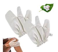 Garshana Gloves Silk, Garshana Gloves Raw Silk Massage Gloves Ayurvedic Massage Dry Brushing, Exfoliating Garshana Gloves (2 PCS)