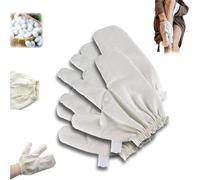 Garshana Raw Silk Massage Gloves,Exfoliating Scrub Gloves,Silky Soft Body Massage with Elastic Wrist Bands for Dry Skin Brushing Massages (4pcs)