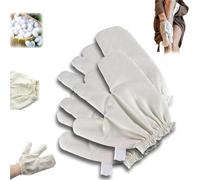 Garshana Raw Silk Massage Gloves,Exfoliating Scrub Gloves,Silky Soft Body Massage with Elastic Wrist Bands for Dry Skin Brushing Massages (2pcs)