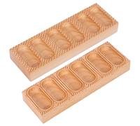 Gartely Wooden 2 in 1 Doppio Ravioli Mold Maker, Reversible Ravioletti Moulds, Handmade Italian Fresh Pasta Making Board Tray