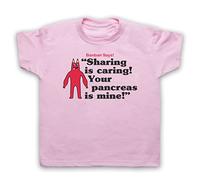 Garten Banban Sharing is Caring Your Pancreas is Mine Kids T-Shirt, Light Pink, 9-11 Years