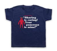 Garten Banban Sharing is Caring Your Pancreas is Mine Kids T-Shirt, Navy Blue, 9-11 Years