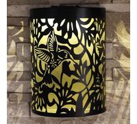 Garten Primus Hummingbird Black Curved Solar LED Wall Panel Metal Garden Outdoor Light Decor - 25cm x 19cm