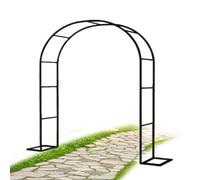 Gartenbon Adjustable Black Metal Rose Trellis for Climbing Plants - Indoor & Patio Use, 240x220cm, Widths 120-200cm, Perfect Support for Roses, Vines & Flowers