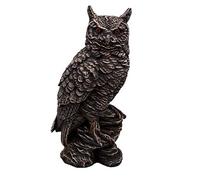 gartendekoparadies.de Antique owl figure, stone figure, H. 41 cm, 12 kg, gray, frost-proof made of cast stone for outdoor use