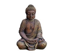 gartendekoparadies.de Buddha statue, stone figure, H. 50 cm, 26 kg, gold, frost-proof made of cast stone for outdoor use