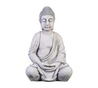 gartendekoparadies.de Buddha statue, stone figure, H. 50 cm, 26 kg, gray, frost-proof made of cast stone for outdoor use