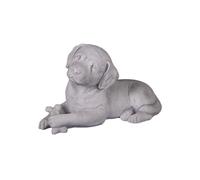 gartendekoparadies.de Dog Labrador statue, stone figure, H. 24 cm, 12 kg, gray, frost-proof made of cast stone for outdoor use