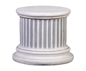 gartendekoparadies.de Elegant base pedestal with flutes, stone base, H. 22 cm, footprint Ø 26 cm, 17 kg, gray, frost-proof made of cast stone for outdoor use