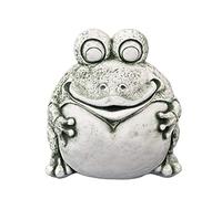 gartendekoparadies.de Funny frog, stone figure, H. 25 cm, 12 kg, gray, frost-proof made of cast stone for outdoor use