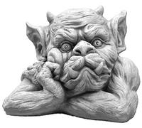 gartendekoparadies.de Gargoyle bust right, stone figure, H. 18 cm, 7 kg, gray, frost-proof made of cast stone for outdoor use