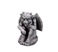 gartendekoparadies.de Gargoyle Gate Keeper Garden Figurine, 21 cm Height, Cast Stone, Grey, Medieval Style, 4 kg, Grey Cast Stone, Frost Proof for Outdoor Use