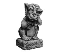gartendekoparadies.de Gargoyle on base, stone figure, H. 38 cm, 16 kg, gray, frost-proof made of cast stone for outdoor use