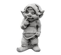 gartendekoparadies.de Gnome the helper, stone figure, height 40 cm, 12 kg, grey, frost-proof made of cast stone for outdoor use