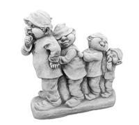 gartendekoparadies.de Gnome troop, stone figure, height 34 cm, 12 kg, grey, frost-proof made of cast stone for outdoor use