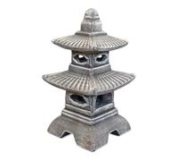 gartendekoparadies.de Japanese pagoda with eight windows, antique stone lantern, H. 40 cm, 11 kg, multi-colored, frost-proof made of cast stone for outdoor use