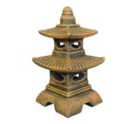 gartendekoparadies.de Japanese pagoda with eight windows exclusive stone lantern, H. 40 cm, 11 kg, gold, frost-proof made of cast stone for outdoor use