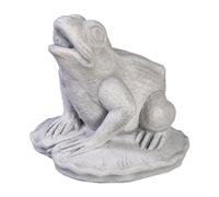 gartendekoparadies.de Large frog optionally with watercourse, stone figure, H. 28 cm, 14 kg, gray, frost-proof made of cast stone for outdoor use