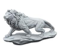 gartendekoparadies.de Lion on a rock, stone figure, H. 23 cm, 5 kg, gray, frost-proof made of cast stone for outdoor use
