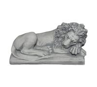 gartendekoparadies.de Lying lion with head to the right, stone figure, H. 20 cm, 18 kg, gray, frost-proof made of cast stone for outdoor use