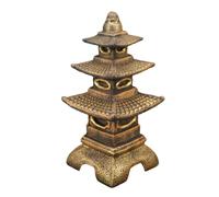 gartendekoparadies.de Pagoda in exclusive colors Japanese stone lantern, H. 46 cm, 14 kg, gold, frost-proof made of cast stone for outdoor use