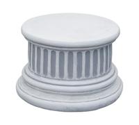 gartendekoparadies.de Pedestal with channels, round, stone base, height 16 cm, base diameter 23 cm, 13 kg, grey, frost-proof, made of cast stone, for outdoor use