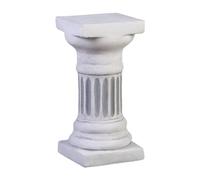 gartendekoparadies.de Round column, stone base, height 39 cm, footprint 18 x 18 cm, 16 kg, gray, frost-proof made of cast stone for outdoor use