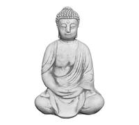 gartendekoparadies.de Sitting Buddha statue, stone figure, H. 39 cm, 12 kg, gray, frost-proof made of cast stone for outdoor use