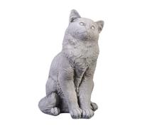 gartendekoparadies.de Sitting cat, stone figure, H. 40 cm, 13 kg, gray, frost-proof made of cast stone for outdoor use