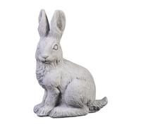 gartendekoparadies.de Sitting rabbit, stone figure, H. 30 cm, 4 kg, gray, frost-proof made of cast stone for outdoor use