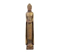 gartendekoparadies.de Slim Buddha figure in exclusive colors, stone figure, H. 66 cm, 8 kg, gold, frost-proof made of cast stone for outdoor use