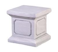 gartendekoparadies.de Small square base pedestal, stone base, height 20 cm, footprint 20 x 20 cm, 13 kg, gray, frost-proof made of cast stone for outdoor use