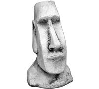 gartendekoparadies.de Solid stone figure Moai stone statue Easter Island head, height 40 cm, dimensions 20 x 24 cm, gray, 12 kg, made of cast stone, frost-proof