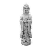 gartendekoparadies.de standing Buddha monk, stone figure, H. 60 cm, 17 kg, gray, frost-proof made of cast stone for outdoor use