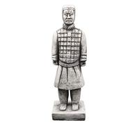 gartendekoparadies.de Statue of Chinese terracotta warrior motif V, stone figure, H. 36 cm, 3 kg, gray, frost-proof made of cast stone for outdoor use
