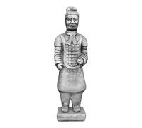 gartendekoparadies.de Statue of Chinese Terracotta Warrior, stone figure, H. 48 cm, 6 kg, gray, frost-proof made of cast stone for outdoor use